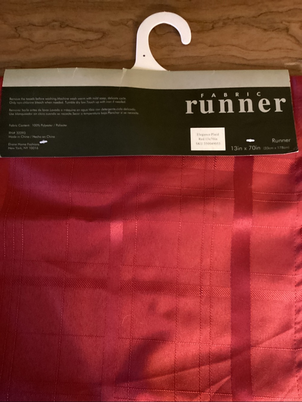 Table Runner (Burgundy) Plaid (13” x 70”)